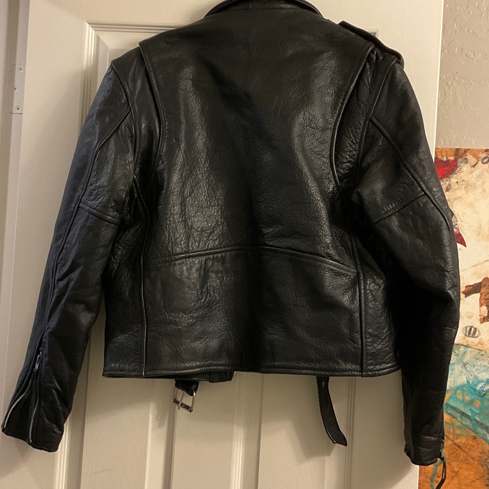 Interstate Leather Black Leather Motorcycle Jacket Size 38 - Picture 2 of 9